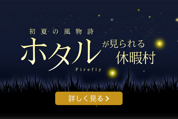 初夏の風物詩 ホタルが見られる休暇村 詳しく見る