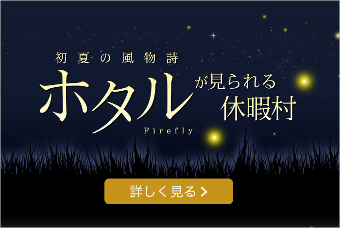初夏の風物詩 ホタルが見られる休暇村 詳しく見る