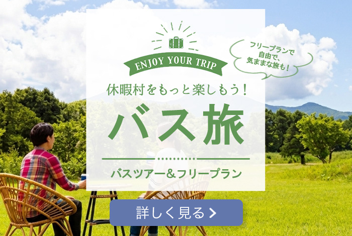 フリーブランで自由で気ままな旅も！ 休暇村をもっと楽しもう！ バス旅 バスツアー＆フリープラン 詳しく見る